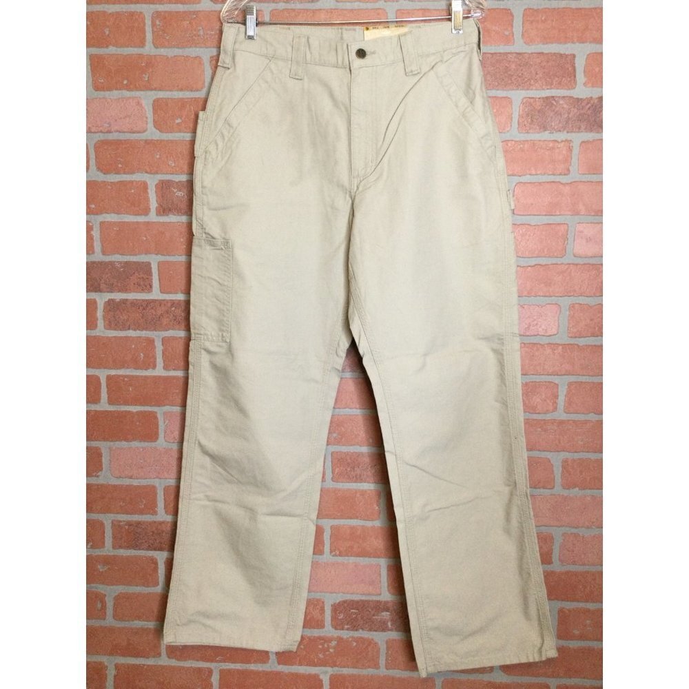 NWT Carhartt Loose Original Fit Straight Leg Dungaree Work Pant Tan Size 33 X30